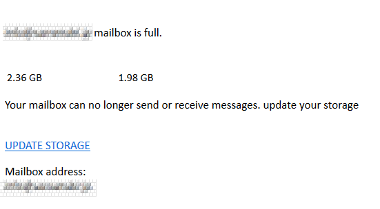 『詐欺メール』「You are out of Mail storage」と来た件