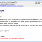 『詐欺メール』「CMA-CGM Receipt for …」と、来た件