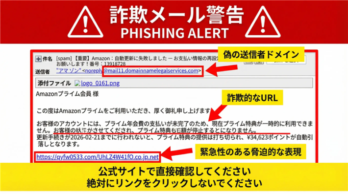 【調査報告】Amazonを騙る詐欺メール「自動更新に失敗しました」の危険性と対処法 - HEARTLAND