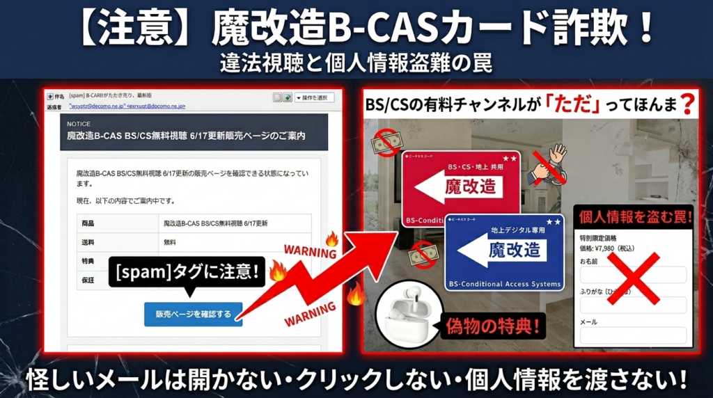 警告】魔改造B-CASカード詐欺、わずか4日で「6/17新KW」が早くも「最新 